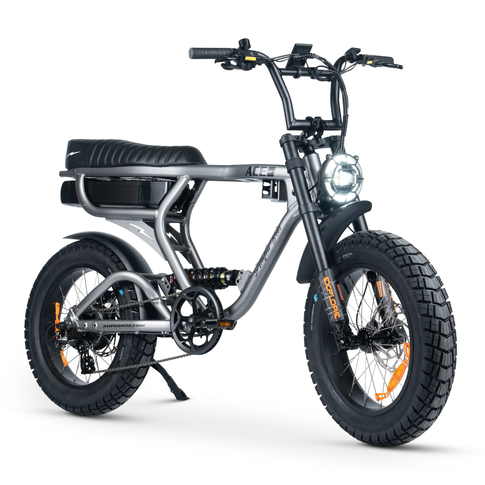 Series 4 ACE-X PRO Dual Suspension Electric Bike Matte Titanium Color - Image 2