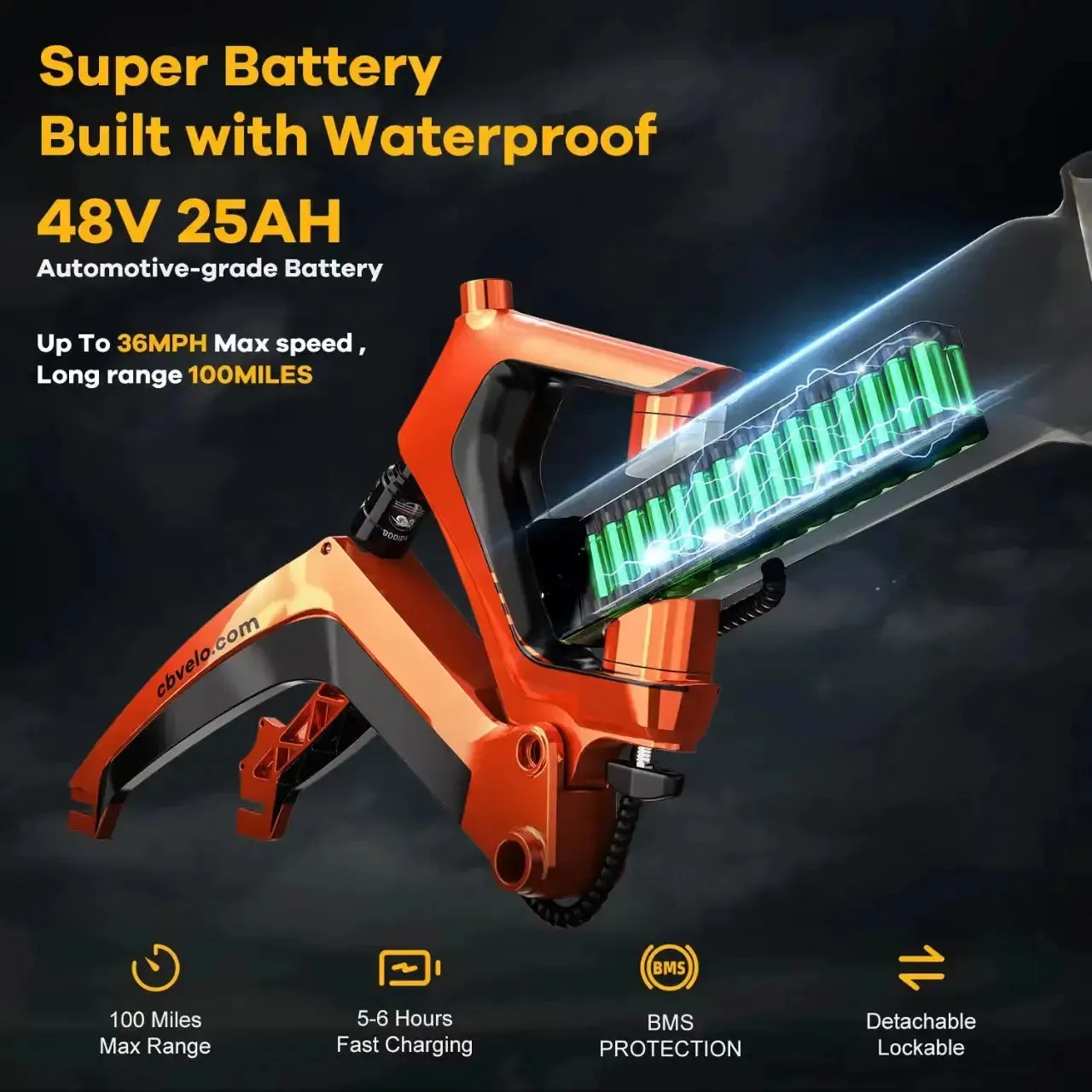 E-Bike EK9 boasts Orange Color - Image 2